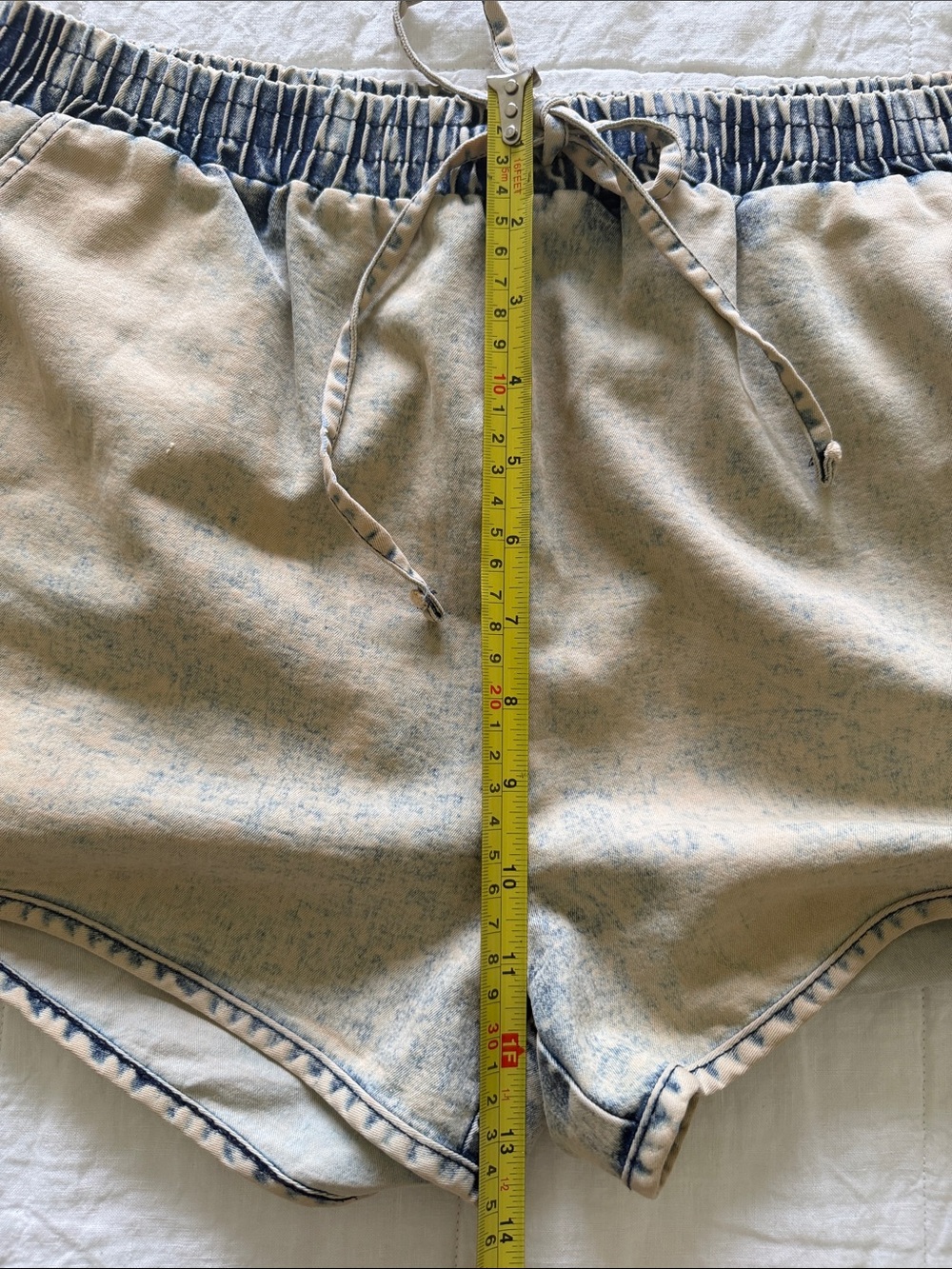 Women's Washed Tan Drawstring Shorts - Picture 6 of 7
